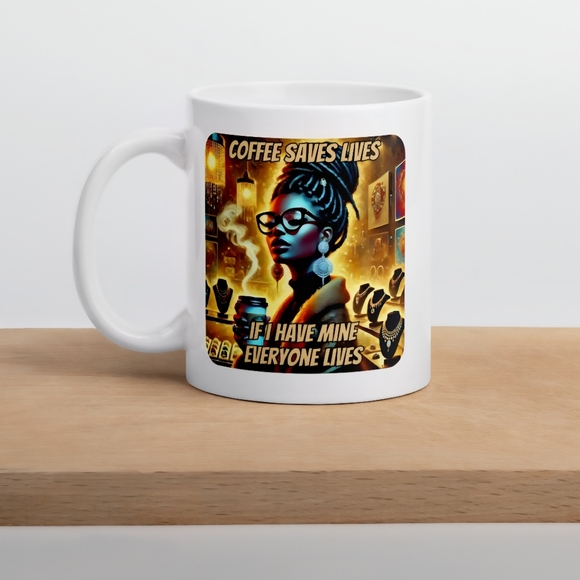 Black or White Coffee Saves Lives Design 11oz - Picture 7 of 12